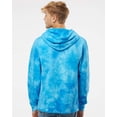 thumbnail image 3 of Independent Trading Co. Midweight Tie-Dyed Hooded Sweatshirt PRM4500TD Tie Dye Aqua Blue 2XL, 3 of 5