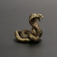 thumbnail image 3 of Adorno de estatua de cobra, figuritas de serpiente del zodiaco, decoración de escritorio de cobre, 3 of 7