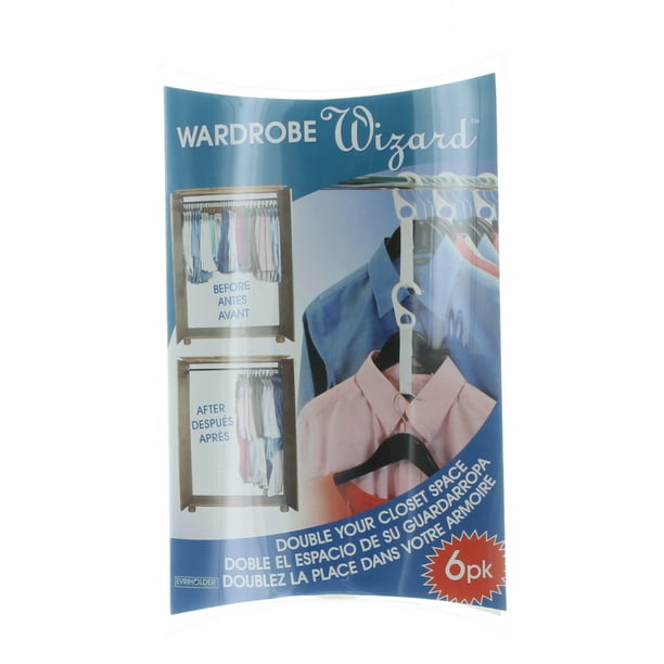 Wardrobe Wizard Closet Organizer 6Pk Space Saver Hangers Efficient
