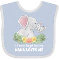 thumbnail image 3 of Inktastic I'll Never Forget That My Nana Loves Me with Cute Elephants Boys or Girls Baby Bib, 3 of 4