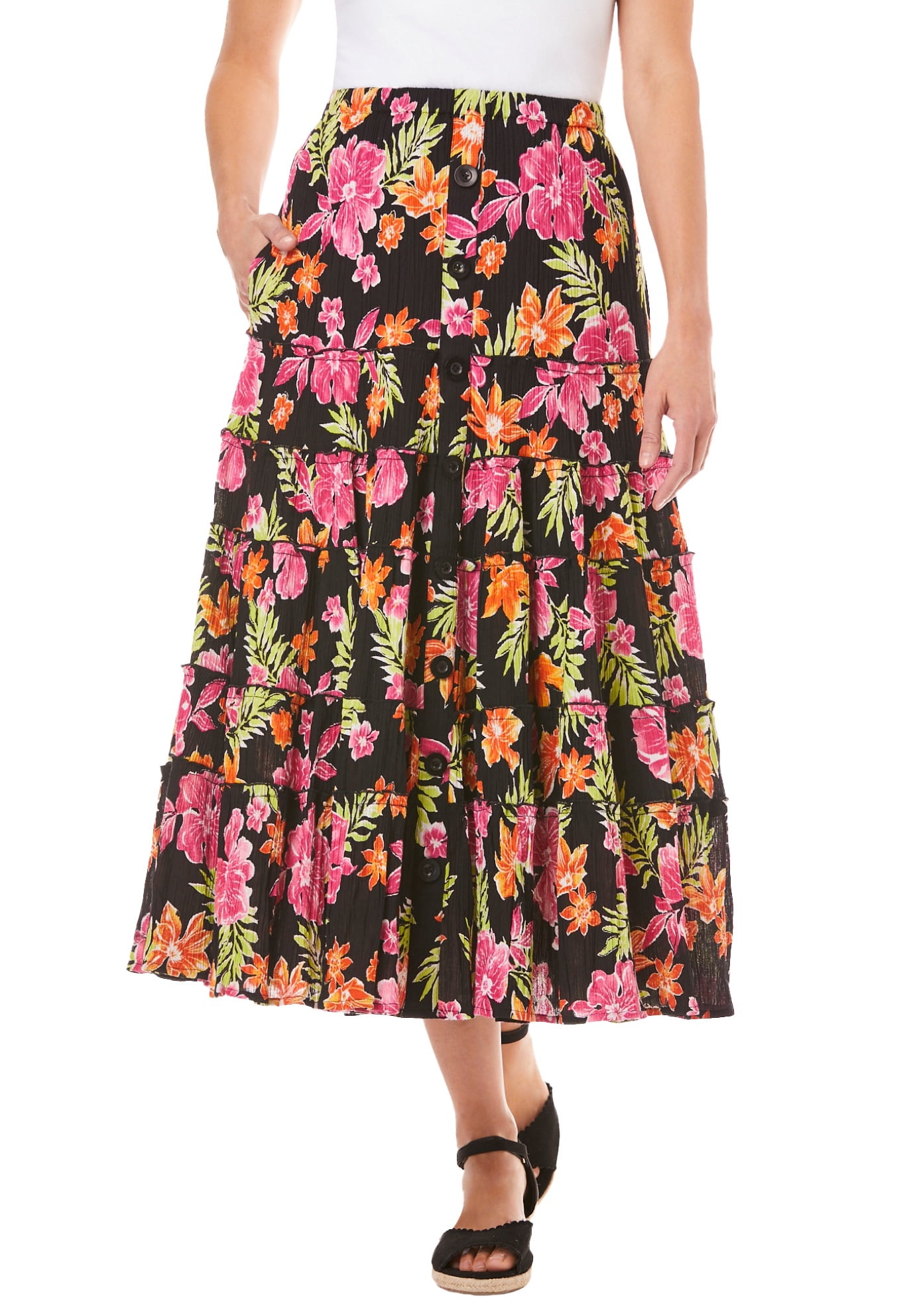 Woman Within Women's Plus Size Gauze Skirt