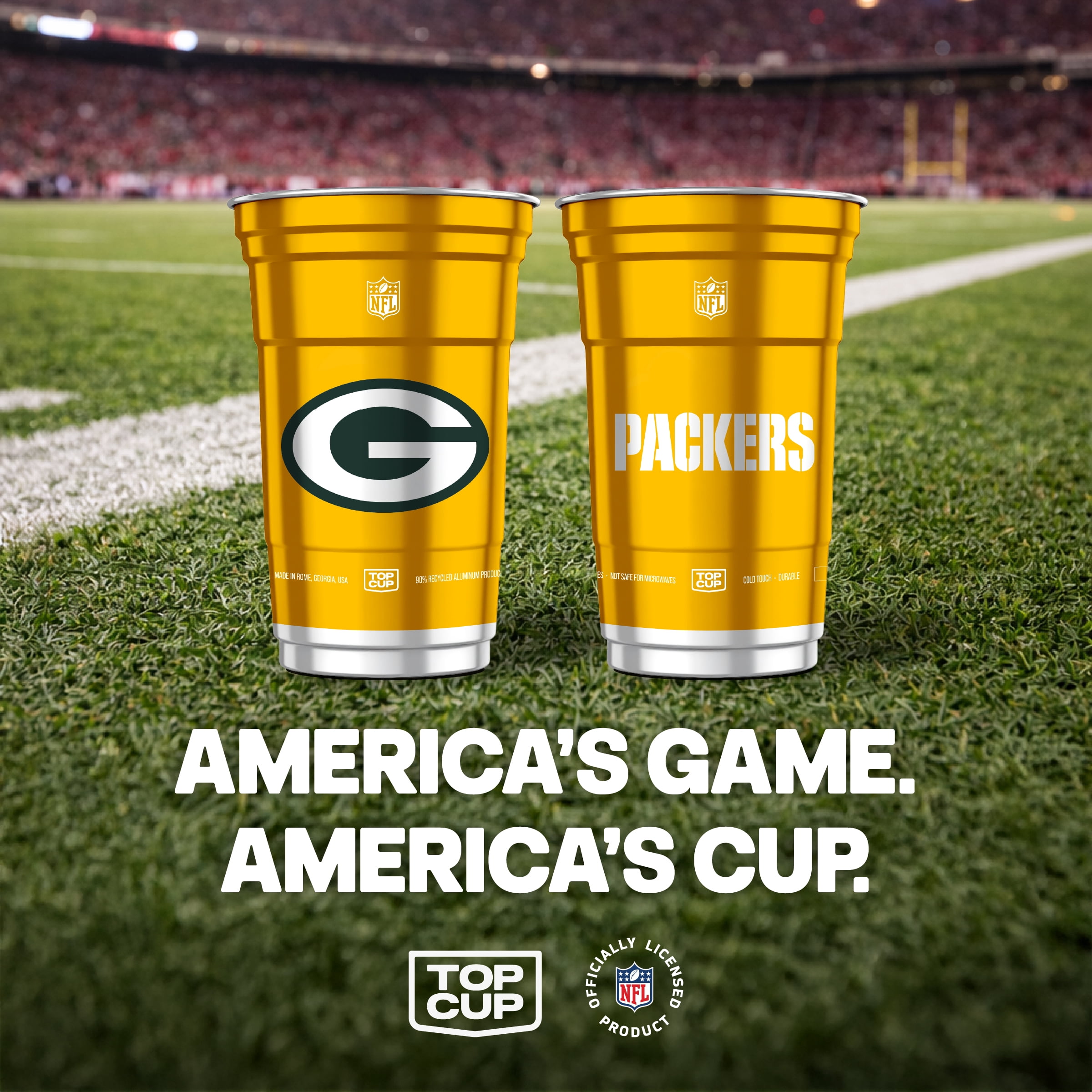 Top Cup NFL Green Bay Packers Aluminum Party Cups, 20oz, 10 count