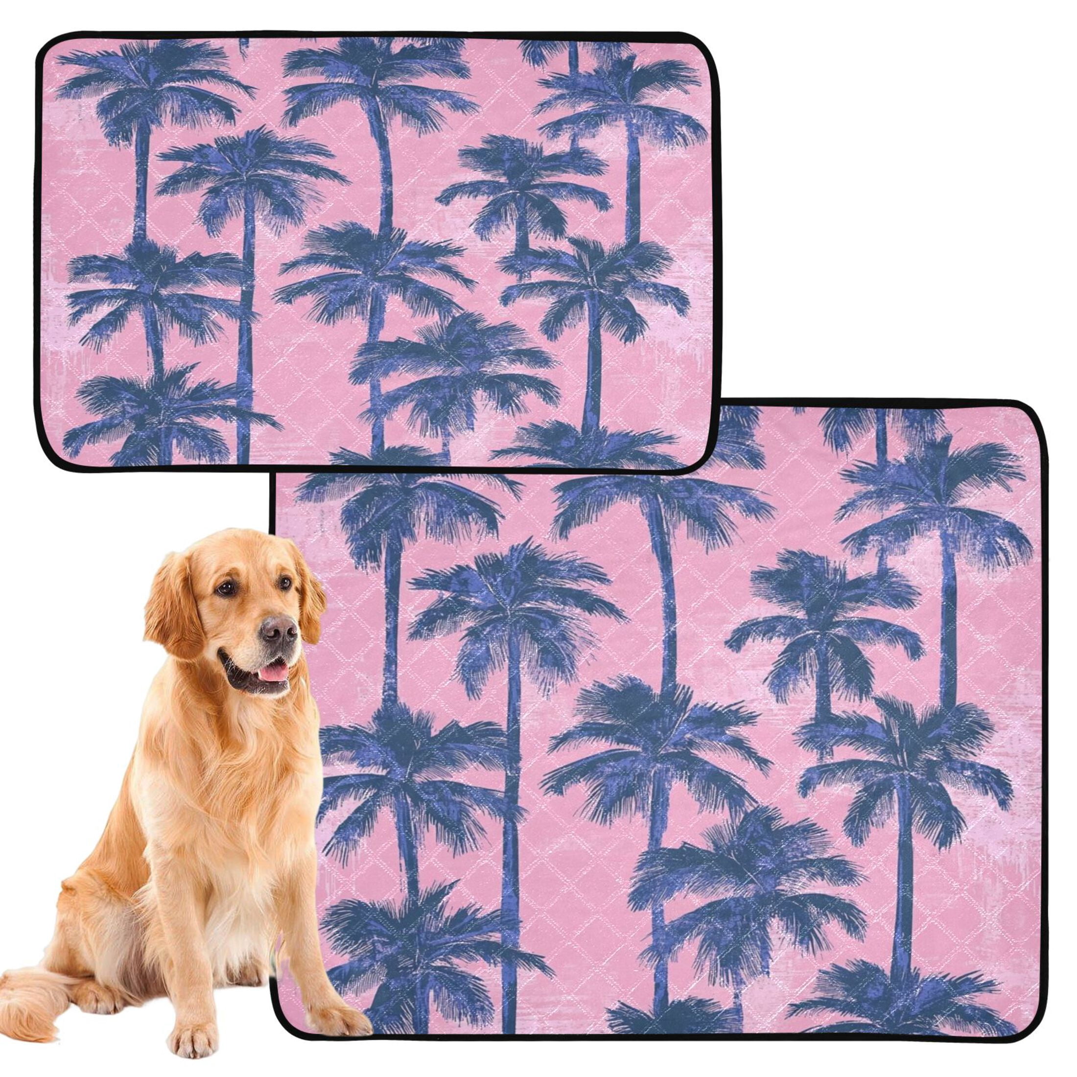 Qxltty Palm Trees Cat litter Pads Pet Set of 3 Diaper Mats Center Anti-leakage Layer Absorbent Soft and Comfortable