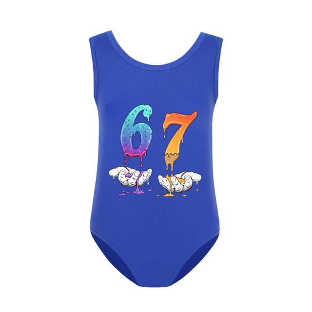 HUANBAI Girls Swimsuit Long Sleeve Rash Guard UPF 50+ Sun Bathing With Skirt 13-14 Years