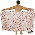 thumbnail image 5 of HAPPY BAY Men's 4th of July American USA Army Police Flag Swimwear Summer Sarong Swim Trunk Long Pareo Beach Wrap for Men One Size Berry, Eagle Vacation, 5 of 5