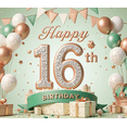 thumbnail image 4 of Decorative Design Happy Birthday Banner Crown Banner Balloon Decoration Polyester for Teen Party Indoor Celebration Birthday Event, 4 of 7