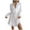 White, variant on Dresses Women Loose Fitted Ribbed Knitted Flanged Casual V-Neck Solid Color Closed Waist Dress Lovely Sundress Wedding Guest Dress