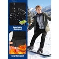 thumbnail image 3 of liyiyiyia Kids Boys Ski Pants Fleece Lined Hiking Snow Softshell Pants Girls Waterproof Elastic Waist Warm Insulated Trousers Black 10-12 Years, 3 of 7