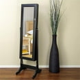 thumbnail image 2 of Hodedah Tall Standing Mirror with Jewelry Storage in Black, 2 of 2