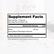 Pure TheraPro Rx Bio Boron, 30mg/Capsule, 90 Capsules, Bororganic Glycine Boron Supplements for Men & Women, Vegan Mineral Supplements for Bones, Cardiovascular Function & Immunity Support