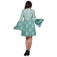 thumbnail image 4 of Moomaya Printed Mini Dress For Women Casual Wear Bell Sleeve Summer Clothing, 4 of 6