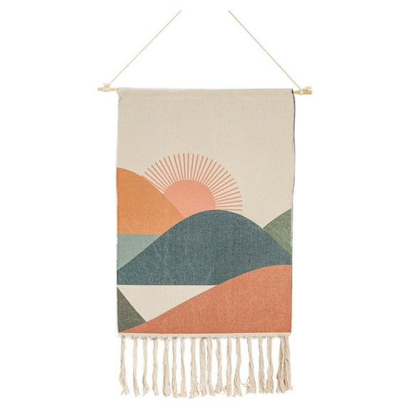 Necvior Woven Cotton Linen Tassel Tapestry Wall Geometry Art Hanging Cloth Decor