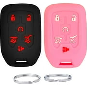 UOKEY Silicone Keyless Remote Key Fob Cover fit for Chevrolet Suburban Tahoe GMC Yukon XL .Part Number：HYQ1AA(6