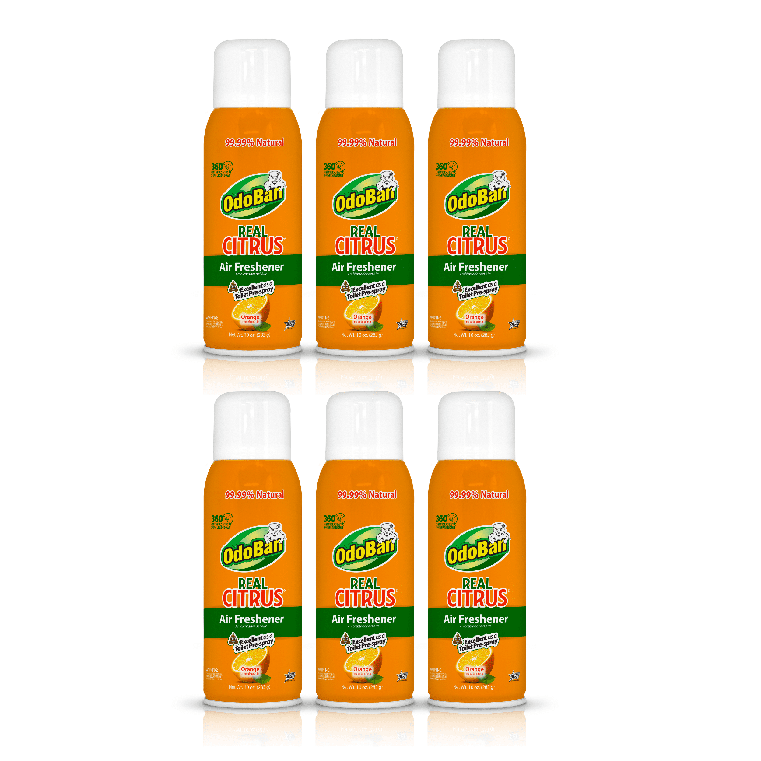OdoBan Real Citrus Orange Air Freshener 360 Continuous Spray, 10 Ounce