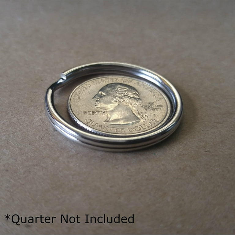 Heavy Duty Split Key Ring Nickel Plated 1-1/4 Inch Diameter (USA)
