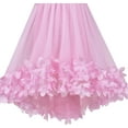 thumbnail image 4 of Vestido de Niña Rosa Flores 3D sin Mangas Cintura Alta Conjunto de Bolso 10 Años, 4 of 6