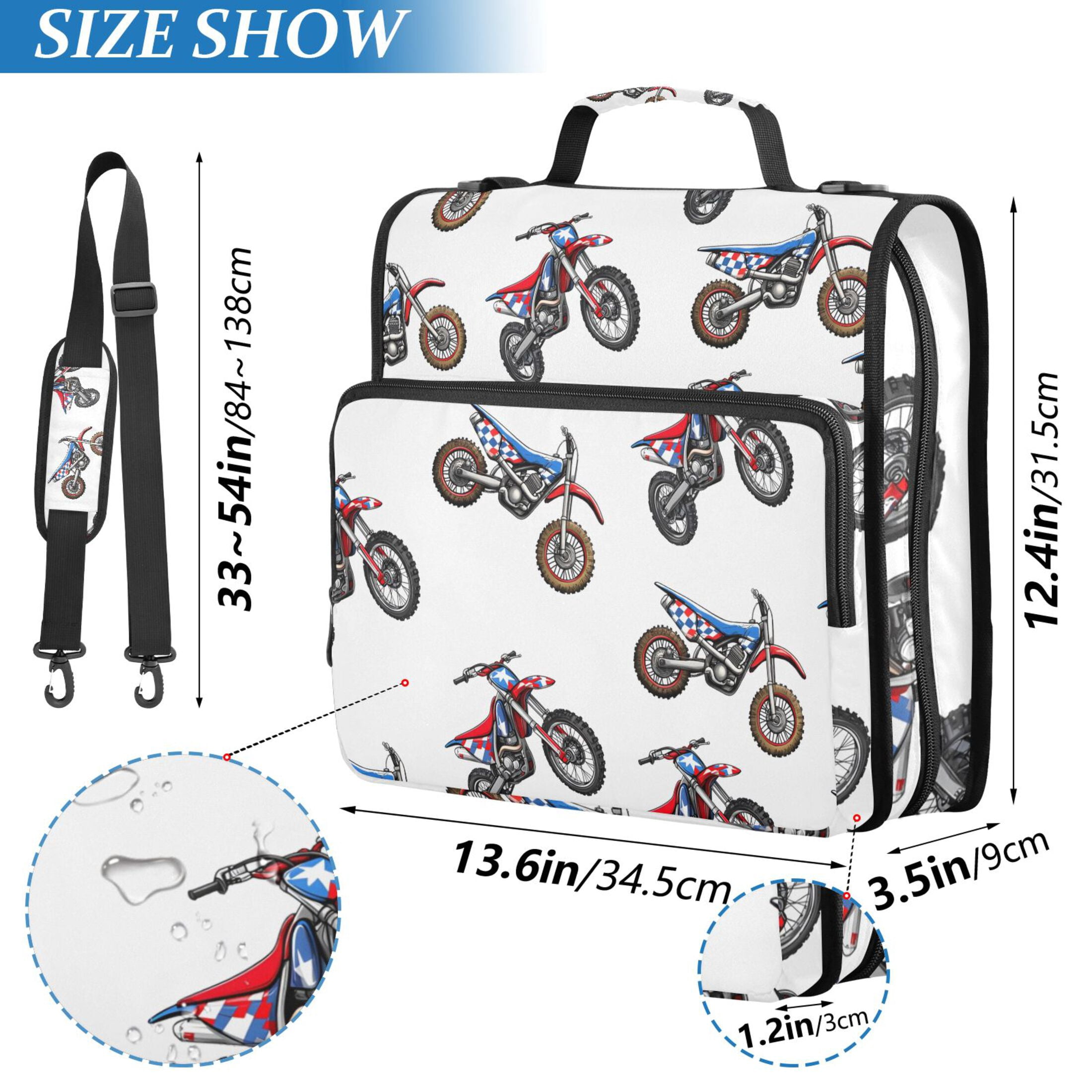 ALAZA Zipper Binder Mountain Bikes 3 Ring Trapper Keeper File Folder Organizer Bag