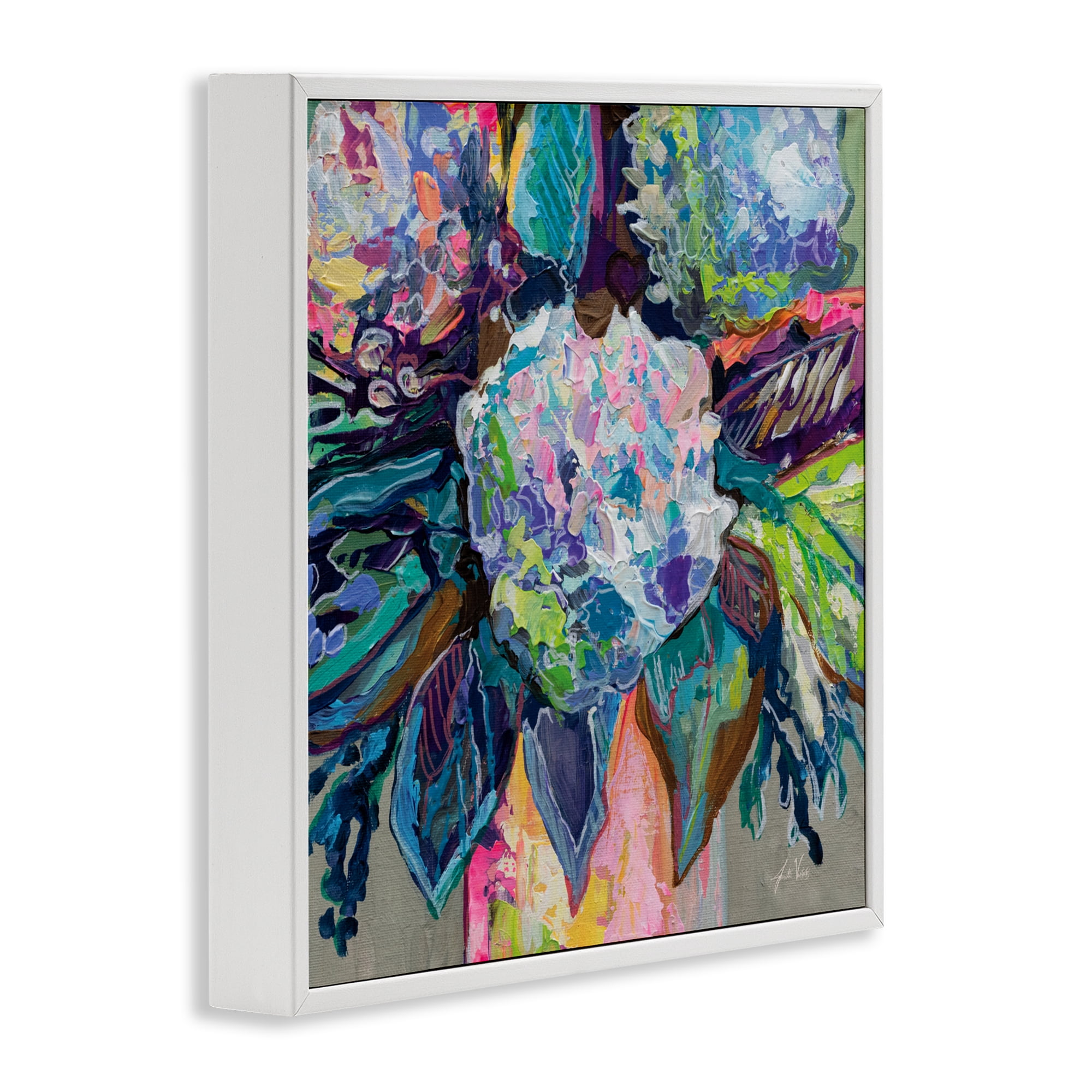 Stupell Industries Love That Gives Bouquet White Framed Giclee Art, design by Jeanette Vertentes