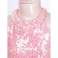 thumbnail image 3 of Miutii Kids Girls Allover Sequins Romper Halter Neck Sleeveless Strapy Back Dance Formal One-Piece Pink 14, 3 of 9