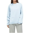 thumbnail image 5 of VISALY Pullover Crewneck Sweatshirt Tunic Sweatshirt Oversized Sweatshirts Hoodies Crewneck Sweaters Casual Tops Comfy Fall 2025 Casual Sweaters Winter Sweatshirts Fashion Sweatshirt Light Blue 4Xl, 5 of 9