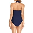 thumbnail image 3 of Sngxgn Swimsuit for Women V Neck Short Sleeve Bathing Suit(Navy,XXL), 3 of 6