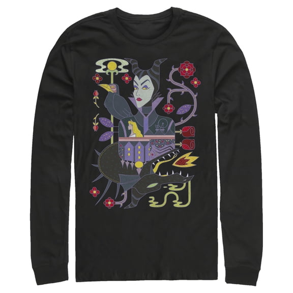 Men's Sleeping Beauty Dual Maleficent Portrait Long Sleeve Shirt