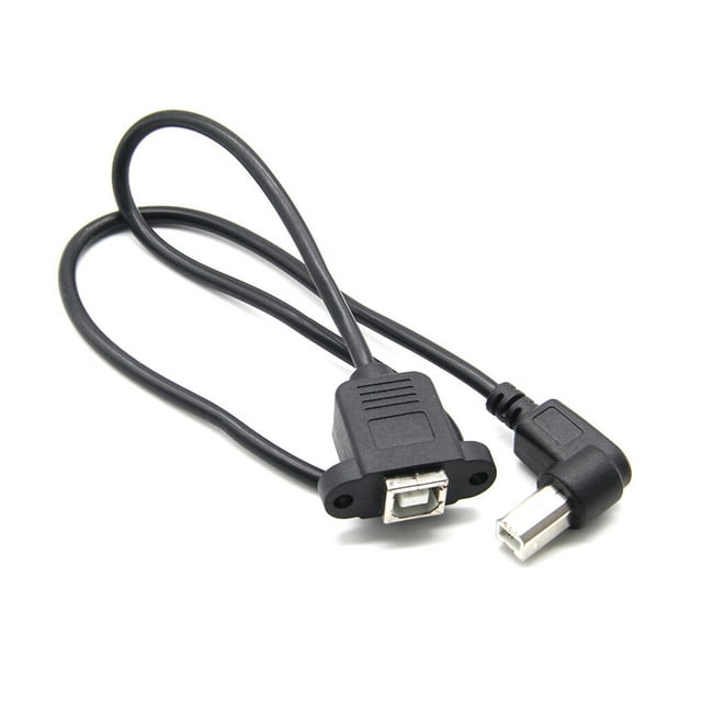 USB A Male to USB-B Female Cable USB2.0 Elbow B Male to Female Cord USB Type B Wire Printer Panel Mount Extension Cable
