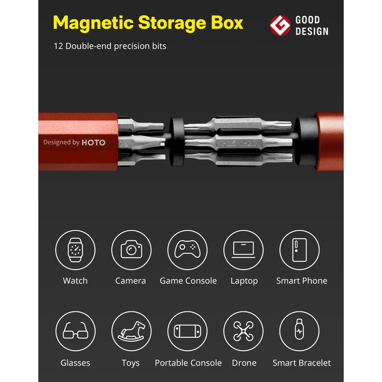 HOTO 24-in-1 Precision Screwdriver Pen, Red photo 7