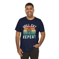 thumbnail image 6 of Grill eat repeat man grilling meat summer cookout unisex tshirt, 6 of 7