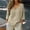 Beige, variant on Womens Summer Gauze Tops,Solid V Neck 3/4 Sleeve Linen Cotton Blouse,Loose Fit Crinkled Gauzy Tunic Top,Dressy Casual Peasant Shirt for Beach Vacation Orange S