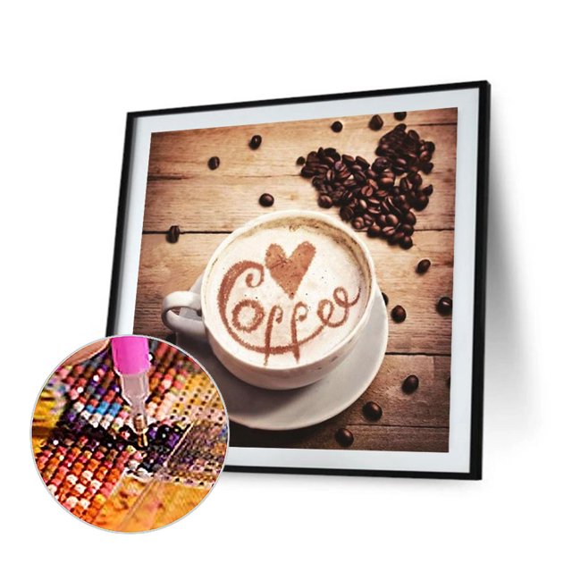 5D DIY Diamond Painting Kits Full Round Drill Coffee and Coffee Bean Mosaic Art Likrtyny Oficina Multiescena Multifunción