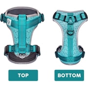 Embark Sports Dog Harness, Dog Harness for Large Dogs No Pull with Light and Breathable Design - Easy On and Off, No Pull Training, Size Adjustable, Non Choke with Handle for Control. Teal Vest