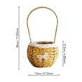 thumbnail image 2 of Hand-Woven Rattan Style Hanging Basket with Lace Trim and Handle, Decorative Planter with Plastic Liner for Indoor and Outdoor Plants, Boho Home Decor Storage, 2 of 3