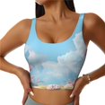 thumbnail image 2 of Lsque Cute Pink Mushrooms Printed Women'S Sports Bra, Compression, Moisture Wicking, High-Impact Sports Bra For Women,Supportive sports bra-Medium, 2 of 9