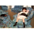 thumbnail image 2 of Cassatt, Mary 24x17 White Modern Wood Framed Museum Art Print Titled - Little Girl In A Blue Armchair 1878, 2 of 4