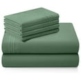 thumbnail image 7 of Extra Deep Pocket Queen Sheets - Fits Mattress 18-24 Inches Deep - 6 Pieces Hotel Luxury 1800 Thread Count Microfiber Sheet Set - Ultra Soft Green Queen Size Bed Sheets, 7 of 7