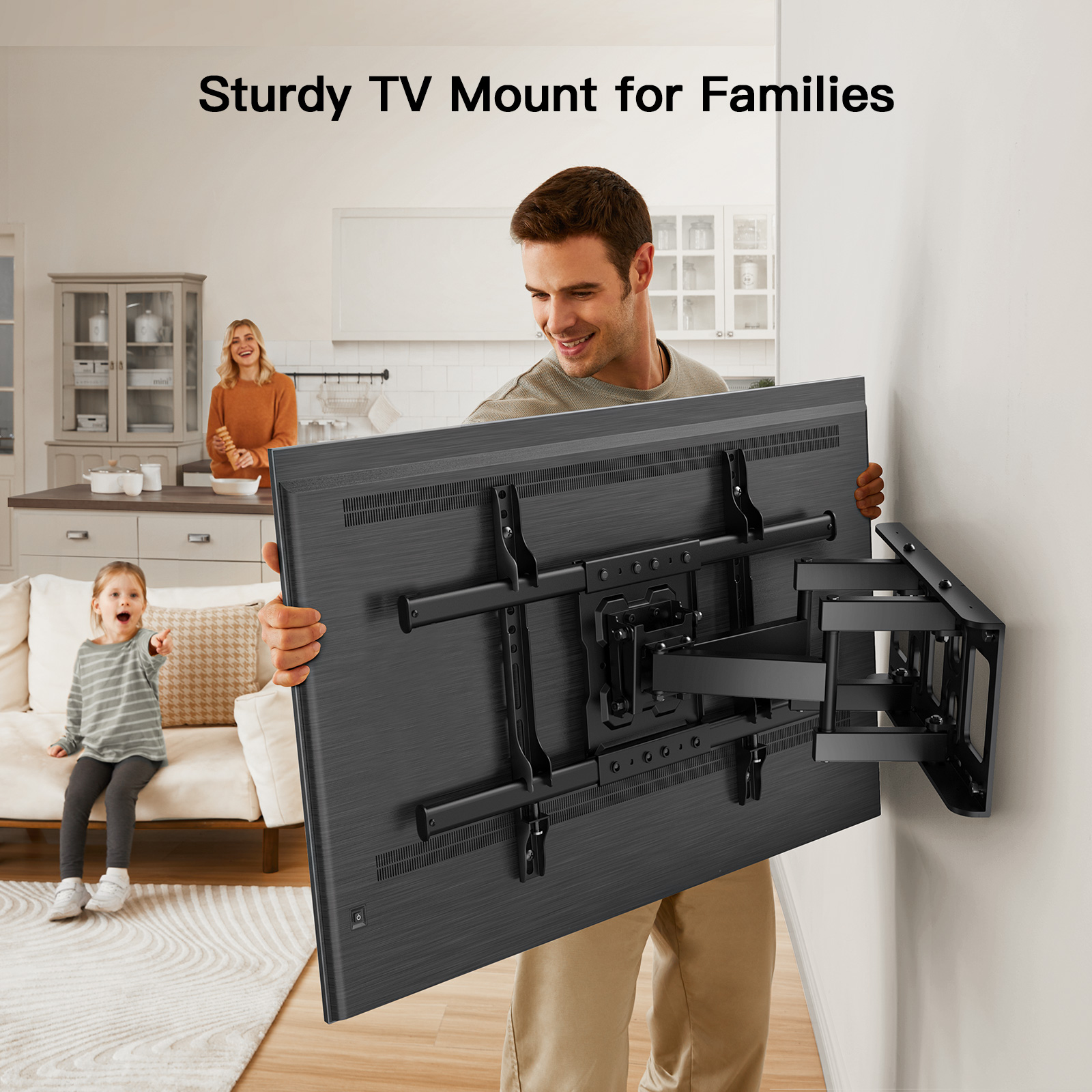 Perlesmith Full Motion TV Wall Mount for 37-86 Inch TVs photo 2