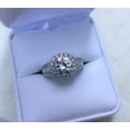 thumbnail image 5 of HeartsAndYou 4.68ct Round Cut Moissanite Engagement Ring for Women Fancy Cocktail 18k White Gold over Silver, 5 of 7