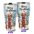 thumbnail image 2 of Merry Christmas Vizsla Enjoys Woofmas Winter Xmas Holiday 30oz Stainless Steel Tumbler Insulated Cup with Lid Vizslas Dog Lover Gifts Idea - 02022, 2 of 5