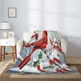thumbnail image 4 of PHELIKA Snow Red Cardinal Winter Birds 04 All Season Soft Throw Blanket Lightweight Flannel Fleece Blankets 40" x 50", 4 of 8