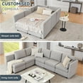 thumbnail image 5 of Weture Modular Sectional Sofa, Convertible U Shaped Sofa Couch with Storage, High Supportive & Soft Sponges, 6 Seat Modular Sectionals Sofa Couch with Chaise for Living Room, Grey, 5 of 6