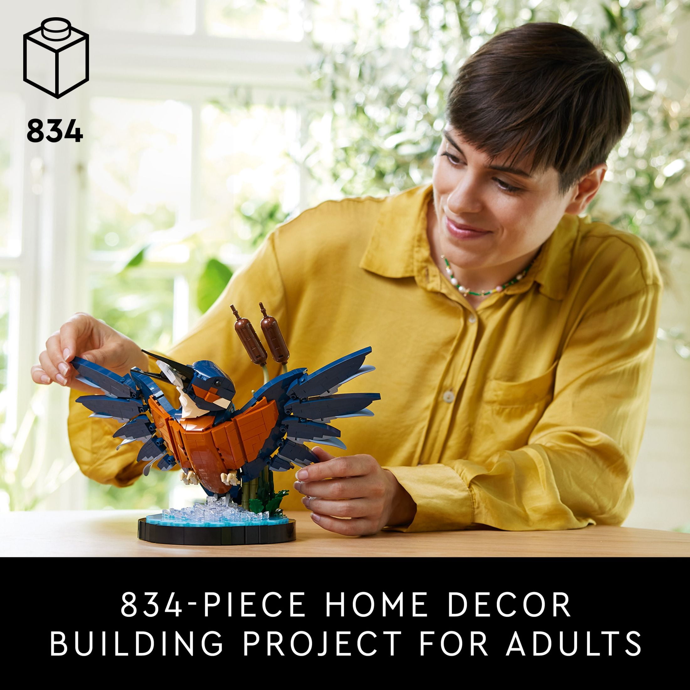 LEGO Icons Kingfisher Bird Model Building Kit - Detailed Building Block Set for Adults, 18+ - Relaxing DIY Craft for Bird Lovers - Gift for Graduation - 10331