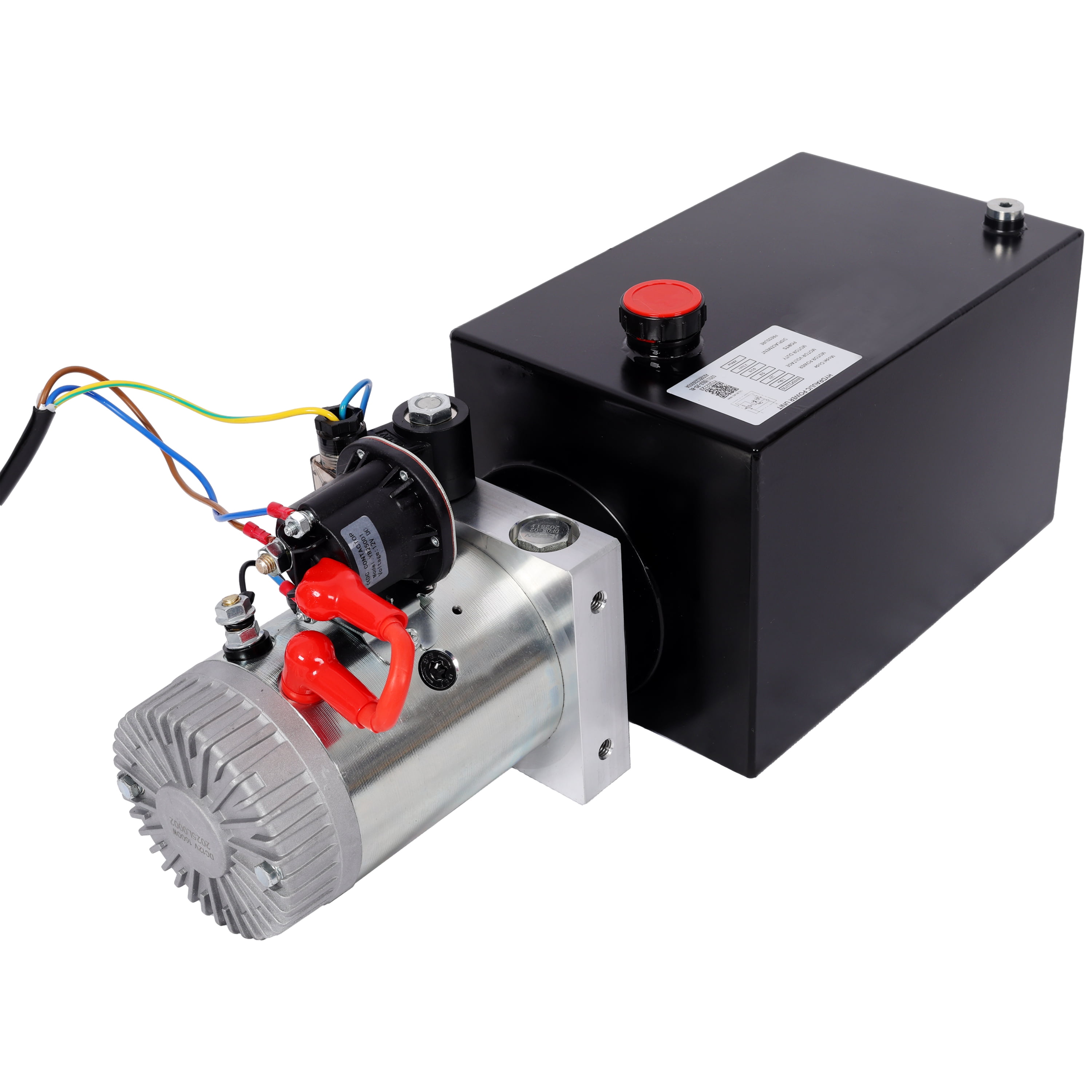 12V Hydraulic Pump, 3 HP, 2950 PSI, 8-Quart Reservoir, Heavy-Duty, Dump Trailer Use