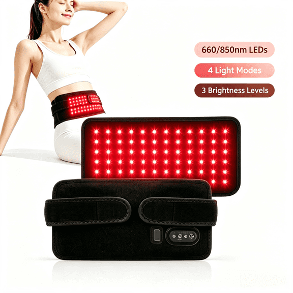 AJZIOJIRO Wearable Wrap Red Light Belt, 660nm & 850nm Infrared Light Pad With Timer, Portable Adjustable Light Wrap For Adults Daily Use To Ease Fatigue