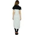 thumbnail image 4 of Bimba Women Casual Tunic Printed White Kurti Short Sleeve Summer Day Wear Blouse, 4 of 5