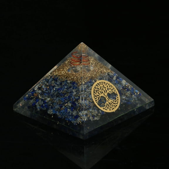 Lapis Lazuli Tree of Life Crystal Orgone Pyramid EMF Protection Meditation Energy Generator