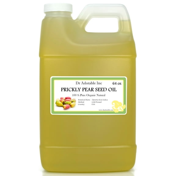 Dr Adorable - 64 oz - Prickly Pear Seed Oil - 100% Pure Organic Cold Pressed Natural Hair Skin Care Anti Aging