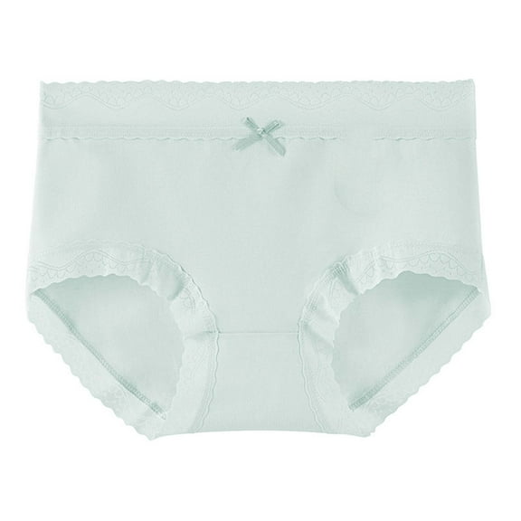 Sunvit-Panties Juniors Breathable Cotton Mid-Waist Underwear - Lace Trim & Bow Accent, Multicolor, Size M - All-Day Comfort for Daily Wear
