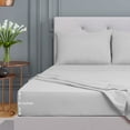 thumbnail image 5 of PiccoCasa Brushed Polyester Microfiber Fabric Bed Sheets Bedding Set 4-Piece, Light Gray Twin, 5 of 8
