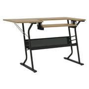 Sew Ready Eclipse Sewing and Craft Table with Adjustable Platform in Black / Maple